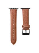 For Apple Watch 10 46mm / Ultra 2 / Ultra 49mm / 9 8 7 45mm / SE (2023) SE (2022) SE 6 5 4 44mm / 3 2 1 42mm Genuine Cow Leather Watch Band - Brown