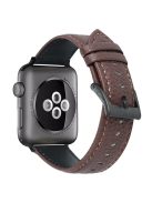 For Apple Watch 10 46mm / Ultra 2 / Ultra 49mm / 9 8 7 45mm / SE (2023) SE (2022) SE 6 5 4 44mm / 3 2 1 42mm Genuine Cow Leather Watch Band - Dark Brown