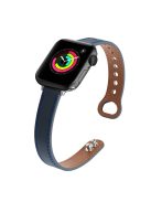 For Apple Watch 10 46mm / Ultra 2 / Ultra 49mm / 9 8 7 45mm / SE (2023) SE (2022) SE 6 5 4 44mm / 3 2 1 42mm Genuine Cow Leather Watch Band - Midnight Blue