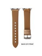 For Apple Watch 10 46mm / Ultra 2 / Ultra 49mm / 9 8 7 45mm / SE (2023) SE (2022) SE 6 5 4 44mm / 3 2 1 42mm Genuine Cow Leather Watch Strap - Apricot