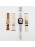 For Apple Watch 10 46mm / Ultra 2 / Ultra 49mm / 9 8 7 45mm / SE (2023) SE (2022) SE 6 5 4 44mm / 3 2 1 42mm Genuine Cow Leather Watch Strap - Apricot