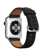 For Apple Watch 10 46mm / Ultra 2 / Ultra 49mm / 9 8 7 45mm / SE (2023) SE (2022) SE 6 5 4 44mm / 3 2 1 42mm Genuine Cow Leather Watch Strap - Black