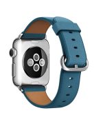 For Apple Watch 10 46mm / Ultra 2 / Ultra 49mm / 9 8 7 45mm / SE (2023) SE (2022) SE 6 5 4 44mm / 3 2 1 42mm Genuine Cow Leather Watch Strap - Cyan