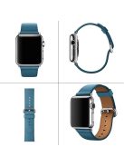 For Apple Watch 10 46mm / Ultra 2 / Ultra 49mm / 9 8 7 45mm / SE (2023) SE (2022) SE 6 5 4 44mm / 3 2 1 42mm Genuine Cow Leather Watch Strap - Cyan