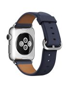 For Apple Watch 10 46mm / Ultra 2 / Ultra 49mm / 9 8 7 45mm / SE (2023) SE (2022) SE 6 5 4 44mm / 3 2 1 42mm Genuine Cow Leather Watch Strap - Navy Blue