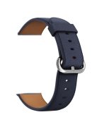 For Apple Watch 10 46mm / Ultra 2 / Ultra 49mm / 9 8 7 45mm / SE (2023) SE (2022) SE 6 5 4 44mm / 3 2 1 42mm Genuine Cow Leather Watch Strap - Navy Blue