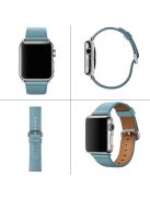 For Apple Watch 10 46mm / Ultra 2 / Ultra 49mm / 9 8 7 45mm / SE (2023) SE (2022) SE 6 5 4 44mm / 3 2 1 42mm Genuine Cow Leather Watch Strap - Sky Blue