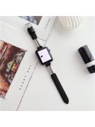 For Apple Watch 10 46mm / Ultra 2 / Ultra 49mm / 9 8 7 45mm / SE (2023) SE (2022) SE 6 5 4 44mm / 3 2 1 42mm Genuine Cow Leather Watchband - Black