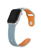 For Apple Watch 10 46mm / Ultra 2 / Ultra 49mm / 9 8 7 45mm / SE (2023) SE (2022) SE 6 5 4 44mm / 3 2 1 42mm Genuine Cow Leather Watchband - Blue