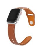 For Apple Watch 10 46mm / Ultra 2 / Ultra 49mm / 9 8 7 45mm / SE (2023) SE (2022) SE 6 5 4 44mm / 3 2 1 42mm Genuine Cow Leather Watchband - Brown