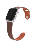 For Apple Watch 10 46mm / Ultra 2 / Ultra 49mm / 9 8 7 45mm / SE (2023) SE (2022) SE 6 5 4 44mm / 3 2 1 42mm Genuine Cow Leather Watchband - Coffee