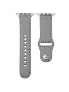 For Apple Watch 10 46mm / Ultra 2 / Ultra 49mm / 9 8 7 45mm / SE (2023) SE (2022) SE 6 5 4 44mm / 3 2 1 42mm Genuine Cow Leather Watchband - Grey