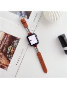 For Apple Watch 10 46mm / Ultra 2 / Ultra 49mm / 9 8 7 45mm / SE (2023) SE (2022) SE 6 5 4 44mm / 3 2 1 42mm Genuine Cow Leather Watchband - Light Brown