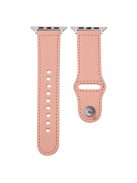 For Apple Watch 10 46mm / Ultra 2 / Ultra 49mm / 9 8 7 45mm / SE (2023) SE (2022) SE 6 5 4 44mm / 3 2 1 42mm Genuine Cow Leather Watchband - Pink