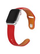 For Apple Watch 10 46mm / Ultra 2 / Ultra 49mm / 9 8 7 45mm / SE (2023) SE (2022) SE 6 5 4 44mm / 3 2 1 42mm Genuine Cow Leather Watchband - Red