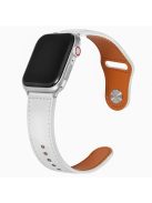 For Apple Watch 10 46mm / Ultra 2 / Ultra 49mm / 9 8 7 45mm / SE (2023) SE (2022) SE 6 5 4 44mm / 3 2 1 42mm Genuine Cow Leather Watchband - White