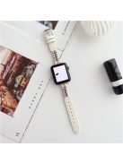 For Apple Watch 10 46mm / Ultra 2 / Ultra 49mm / 9 8 7 45mm / SE (2023) SE (2022) SE 6 5 4 44mm / 3 2 1 42mm Genuine Cow Leather Watchband - White