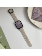 For Apple Watch 10 46mm / Ultra 2 / Ultra 49mm / 9 8 7 45mm / SE (2023) SE (2022) SE 6 5 4 44mm / 3 2 1 42mm Genuine Cow Leather Wrist Band - Apricot