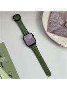 For Apple Watch 10 46mm / Ultra 2 / Ultra 49mm / 9 8 7 45mm / SE (2023) SE (2022) SE 6 5 4 44mm / 3 2 1 42mm Genuine Cow Leather Wrist Band - Army Green