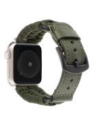 For Apple Watch 10 46mm / Ultra 2 / Ultra 49mm / 9 8 7 45mm / SE (2023) SE (2022) SE 6 5 4 44mm / 3 2 1 42mm Genuine Cow Watch Band  - Army Green