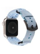 For Apple Watch 10 46mm / Ultra 2 / Ultra 49mm / 9 8 7 45mm / SE (2023) SE (2022) SE 6 5 4 44mm / 3 2 1 42mm Genuine Cow Watch Band  - Baby Blue