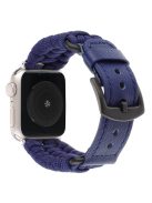 For Apple Watch 10 46mm / Ultra 2 / Ultra 49mm / 9 8 7 45mm / SE (2023) SE (2022) SE 6 5 4 44mm / 3 2 1 42mm Genuine Cow Watch Band  - Dark Blue