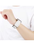 For Apple Watch 10 46mm / Ultra 2 / Ultra 49mm / 9 8 7 45mm / SE (2023) SE (2022) SE 6 5 4 44mm / 3 2 1 42mm Genuine Cow Watch Band  - White