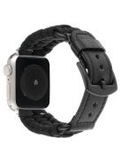 For Apple Watch 10 46mm / Ultra 2 / Ultra 49mm / 9 8 7 45mm / SE (2023) SE (2022) SE 6 5 4 44mm / 3 2 1 42mm Genuine Cow Watch Band - Black