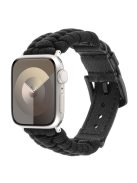 For Apple Watch 10 46mm / Ultra 2 / Ultra 49mm / 9 8 7 45mm / SE (2023) SE (2022) SE 6 5 4 44mm / 3 2 1 42mm Genuine Cow Watch Band - Black