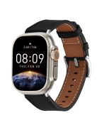 For Apple Watch 10 46mm / Ultra 2 / Ultra 49mm / 9 8 7 45mm / SE (2023) SE (2022) SE 6 5 4 44mm / 3 2 1 42mm Genuine Leather Watch Band - Black