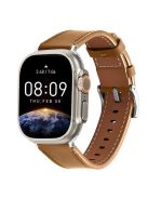 For Apple Watch 10 46mm / Ultra 2 / Ultra 49mm / 9 8 7 45mm / SE (2023) SE (2022) SE 6 5 4 44mm / 3 2 1 42mm Genuine Leather Watch Band - Camel