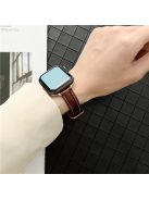 For Apple Watch 10 46mm / Ultra 2 / Ultra 49mm / 9 8 7 45mm / SE (2023) SE (2022) SE 6 5 4 44mm / 3 2 1 42mm Glossy PU Watch Band - Apricot