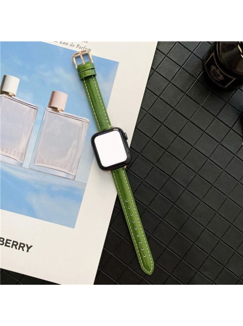 For Apple Watch 10 46mm / Ultra 2 / Ultra 49mm / 9 8 7 45mm / SE (2023) SE (2022) SE 6 5 4 44mm / 3 2 1 42mm Glossy PU Watch Band - Green