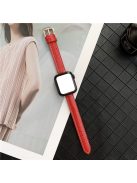 For Apple Watch 10 46mm / Ultra 2 / Ultra 49mm / 9 8 7 45mm / SE (2023) SE (2022) SE 6 5 4 44mm / 3 2 1 42mm Glossy PU Watch Band - Red