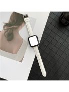 For Apple Watch 10 46mm / Ultra 2 / Ultra 49mm / 9 8 7 45mm / SE (2023) SE (2022) SE 6 5 4 44mm / 3 2 1 42mm Glossy PU Watch Band - White