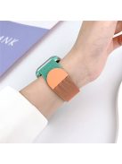 For Apple Watch 10 46mm / Ultra 2 / Ultra 49mm / 9 8 7 45mm / SE (2023) SE (2022) SE 6 5 4 44mm / 3 2 1 42mm Gradient Milanese Strap - Orange+Green