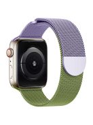 For Apple Watch 10 46mm / Ultra 2 / Ultra 49mm / 9 8 7 45mm / SE (2023) SE (2022) SE 6 5 4 44mm / 3 2 1 42mm Gradient Milanese Strap - Purple+Green