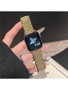 For Apple Watch 10 46mm / Ultra 2 / Ultra 49mm / 9 8 7 45mm / SE (2023) SE (2022) SE 6 5 4 44mm / 3 2 1 42mm Grid Design Stainless Steel Band - Gold