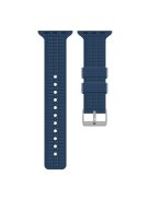 For Apple Watch 10 46mm / Ultra 2 / Ultra 49mm / 9 8 7 45mm / SE (2023) SE (2022) SE 6 5 4 44mm / 3 2 1 42mm Grid Silicone Strap - Dark Blue