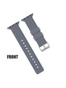 For Apple Watch 10 46mm / Ultra 2 / Ultra 49mm / 9 8 7 45mm / SE (2023) SE (2022) SE 6 5 4 44mm / 3 2 1 42mm Grid Silicone Strap - Dark Blue