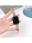 For Apple Watch 10 46mm / Ultra 2 / Ultra 49mm / 9 8 7 45mm / SE (2023) SE (2022) SE 6 5 4 44mm / 3 2 1 42mm Heart Design Zinc Alloy Watch Strap - Rose Gold