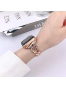 For Apple Watch 10 46mm / Ultra 2 / Ultra 49mm / 9 8 7 45mm / SE (2023) SE (2022) SE 6 5 4 44mm / 3 2 1 42mm Heart Design Zinc Alloy Watch Strap - Rose Gold