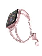 For Apple Watch 10 46mm / Ultra 2 / Ultra 49mm / 9 8 7 45mm / SE (2023) SE (2022) SE 6 5 4 44mm / 3 2 1 42mm Hollow Triangle Slider Bracelet - Rose Pink