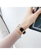 For Apple Watch 10 46mm / Ultra 2 / Ultra 49mm / 9 8 7 45mm / SE (2023) SE (2022) SE 6 5 4 44mm / 3 2 1 42mm Jade Bead Leather Watchband - Black