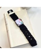 For Apple Watch 10 46mm / Ultra 2 / Ultra 49mm / 9 8 7 45mm / SE (2023) SE (2022) SE 6 5 4 44mm / 3 2 1 42mm Knitting Bracelet Strap - Black+White