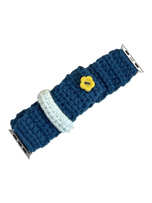 For Apple Watch 10 46mm / Ultra 2 / Ultra 49mm / 9 8 7 45mm / SE (2023) SE (2022) SE 6 5 4 44mm / 3 2 1 42mm Knitting Bracelet Strap - Blue