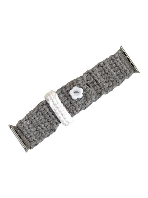 For Apple Watch 10 46mm / Ultra 2 / Ultra 49mm / 9 8 7 45mm / SE (2023) SE (2022) SE 6 5 4 44mm / 3 2 1 42mm Knitting Bracelet Strap - Grey