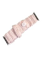 For Apple Watch 10 46mm / Ultra 2 / Ultra 49mm / 9 8 7 45mm / SE (2023) SE (2022) SE 6 5 4 44mm / 3 2 1 42mm Knitting Bracelet Strap - Pink