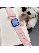 For Apple Watch 10 46mm / Ultra 2 / Ultra 49mm / 9 8 7 45mm / SE (2023) SE (2022) SE 6 5 4 44mm / 3 2 1 42mm Knitting Bracelet Strap - Pink