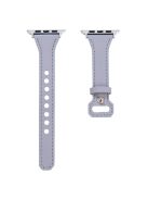 For Apple Watch 10 46mm / Ultra 2 / Ultra 49mm / 9 8 7 45mm / SE (2023) SE (2022) SE 6 5 4 44mm / 3 2 1 42mm Leather Bands Watch Strap - Baby Blue